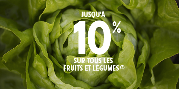 Jusqu'à 10% sur les fruits et légumes